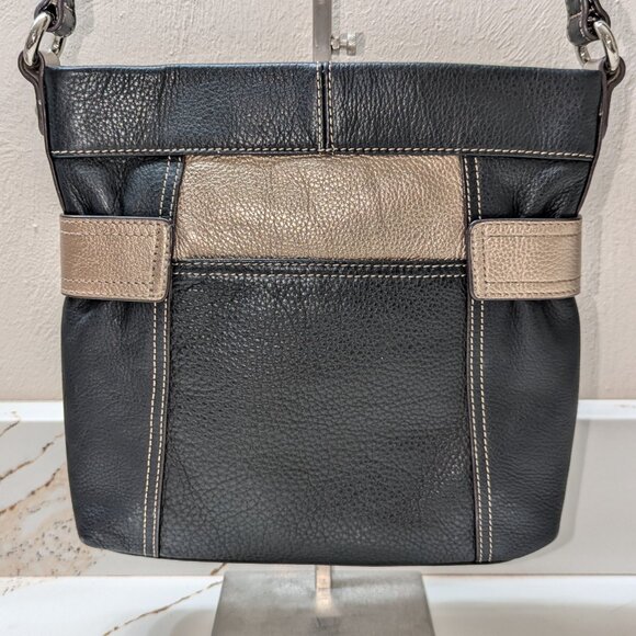 Tignanello, metallic, thick leather, color block, EUC! Gorgeous bag! - Picture 7 of 8